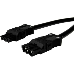 Adels-Contact 14876320 mrežni priključni kabel mrežni adapter - mrežni konektor Ukupan broj polova: 2 + PE crna 2.00 m 50 St. slika
