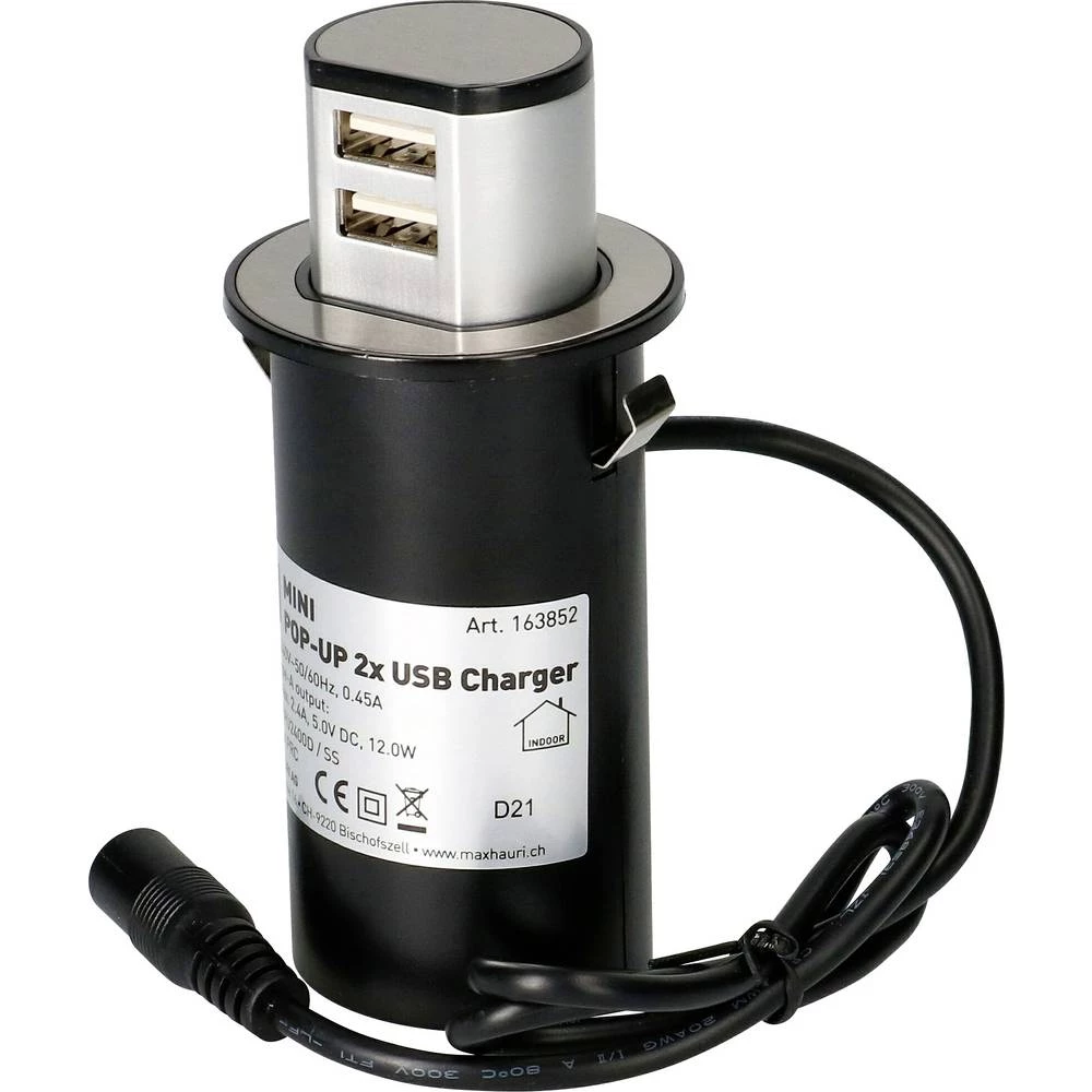 Max Hauri AG 163852 stolna utičnica  izgled plemenitog čelika slika