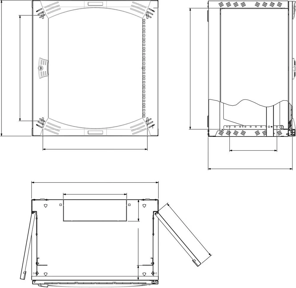 19" zidno kućište Schneider Electric NSYOPB9U6F (Š x V x d) 600 x 515 x 600 mm 9 U Svijetlosiva slika
