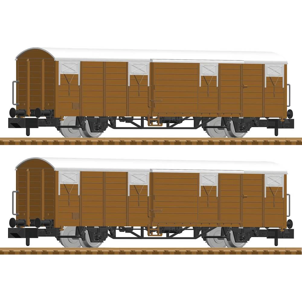Fleischmann 826210 N Komplet od 2 natkrivena teretna automobila, DR slika