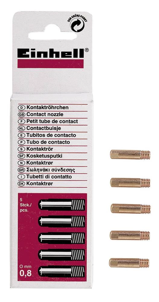 Kontaktne cjevčice 0,6 mm, 5 kom. pribor za zaštitni plin Einhell 1576200 slika