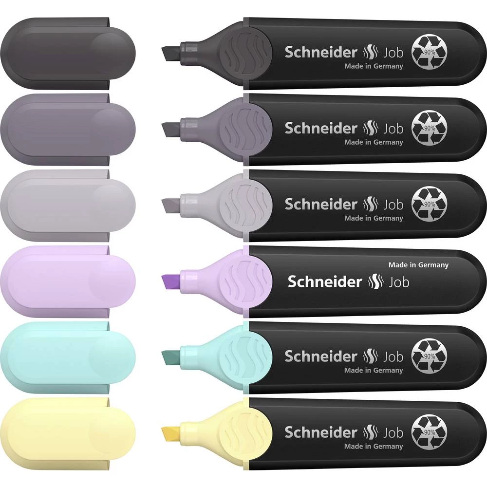 Schneider Schreibgeräte signir Textmarker Job Pastell (grau) Karton-Etui 6 Stück sortiert 115099 1 mm, 5 mm 6 kom. slika