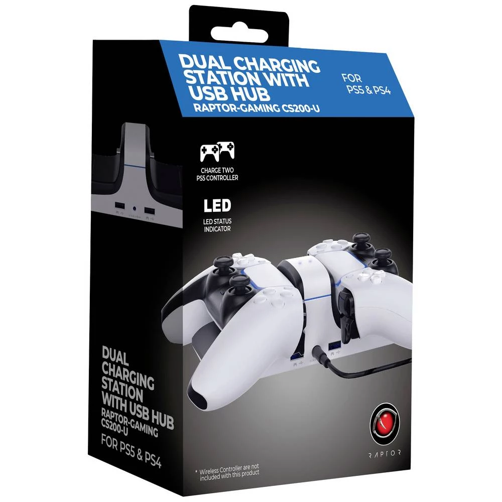 Raptor Gaming CS200 USB stanica za punjenje upravljača PS5 slika