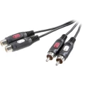 SpeaKa Professional-činč audio produžni kabel [2x činč utikač - 2x činč-utičnica] 2.50 m crn slika