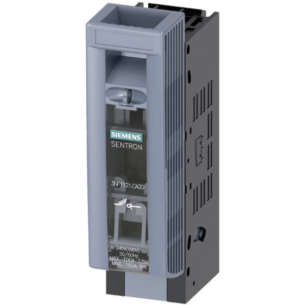 <br>  Siemens<br>  3NP11211CA20<br>  sigurnosna teretna rastavna sklopka<br>  <br>  <br>  Veličina osigurača = 000<br>  <br>  160 A<br>  <br>  240 V/AC, 120 V/DC<br>  1 St.<br> slika