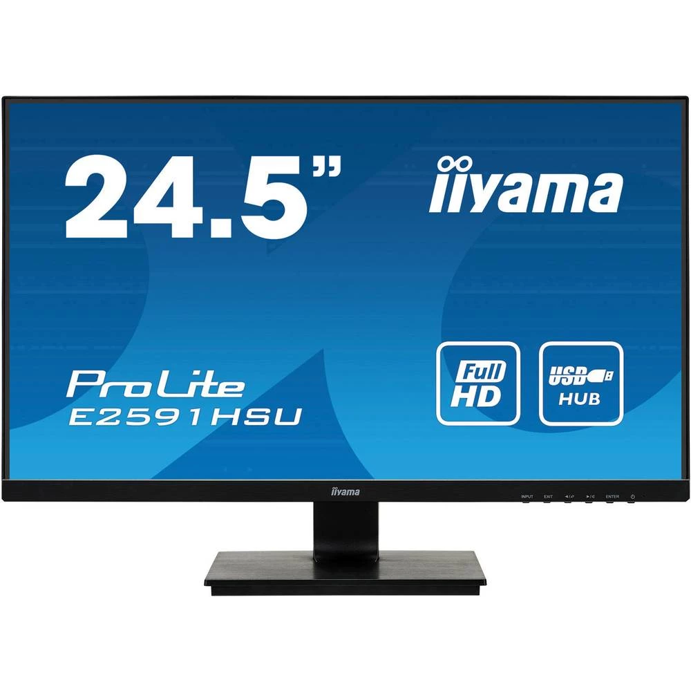 LED zaslon 62.2 cm (24.5 ) Iiyama E2591HSU-B1 ATT.CALC.EEK A+ (A++ - E) 1920 x 1080 piksel Full HD 1 ms VGA, HDMI™, Displ slika