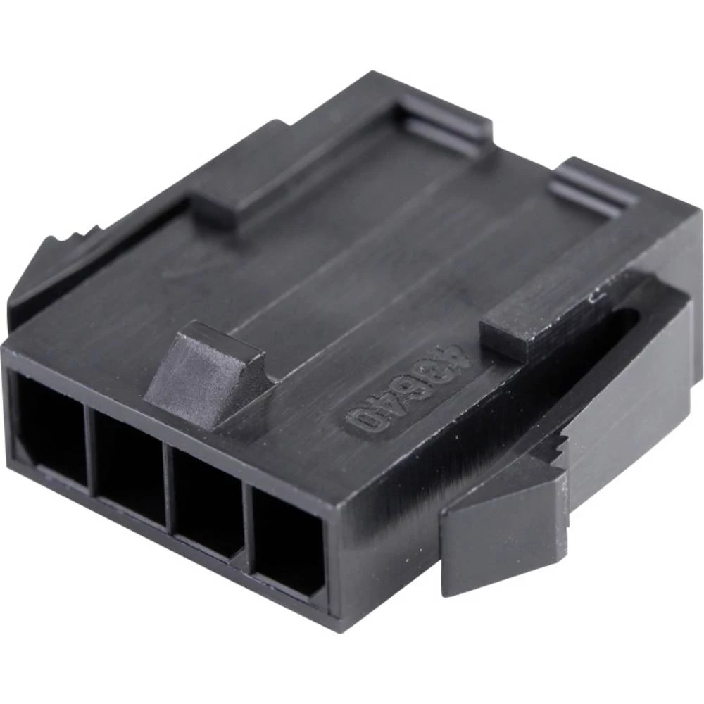 Molex 436400400 Micro-Fit 3.0 Plug Housing, Single Row, 4 Circuits, UL 94V-0, Panel Mount Ears, Low-Halogen, Black slika