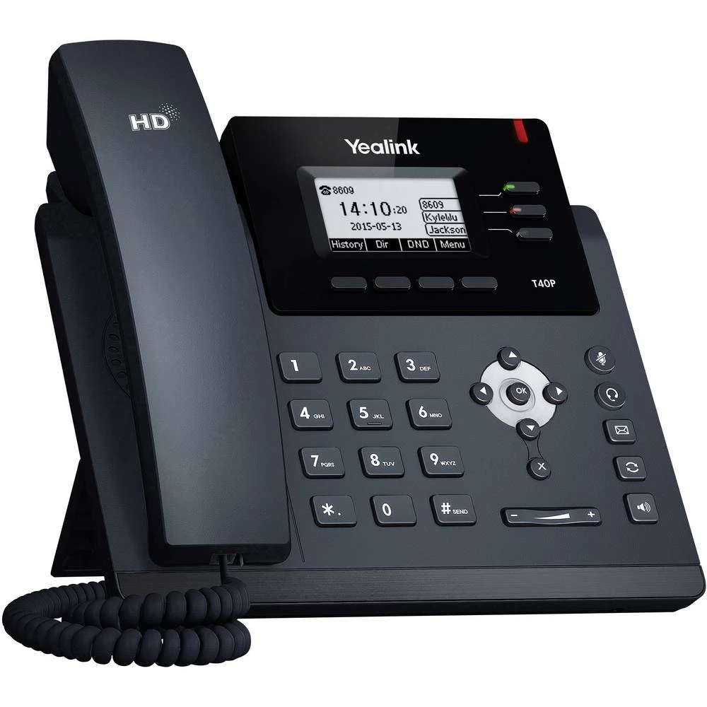 Telefon s kabelom, VoIP Yealink SIP-T40P Priključak za slušalice, Handsfree TFT/LCD u boji Crna slika