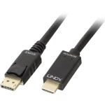 LINDY DisplayPort / HDMI adapterski kabel DisplayPort utikač, HDMI-A utikač 3.00 m crna 36923  DisplayPort kabel