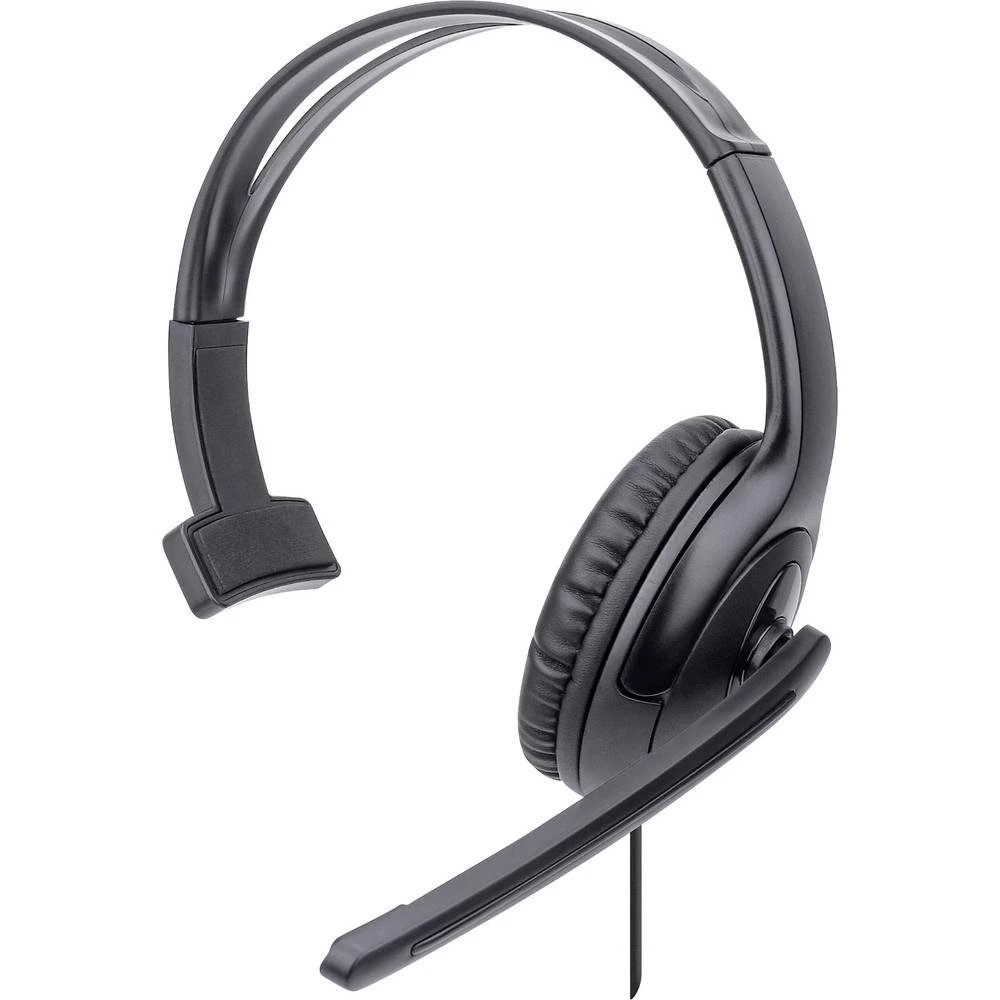 Manhattan Mono USB-Headset Over-Ear kabelgebunden USB-A-Stecker Lautstärkeregelung schwarz mono slušalice USB mono, sa vrpcom preko ušiju crna slika