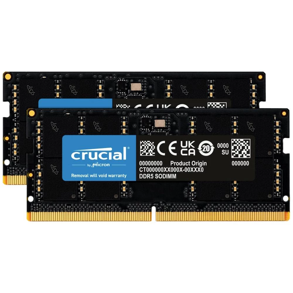 Crucial CT2K32G56C46S5 komplet radne memorije za prijenosno računalo maloprodaja DDR5 64 GB 2 x 32 GB na ECC-u 5600 MHz slika