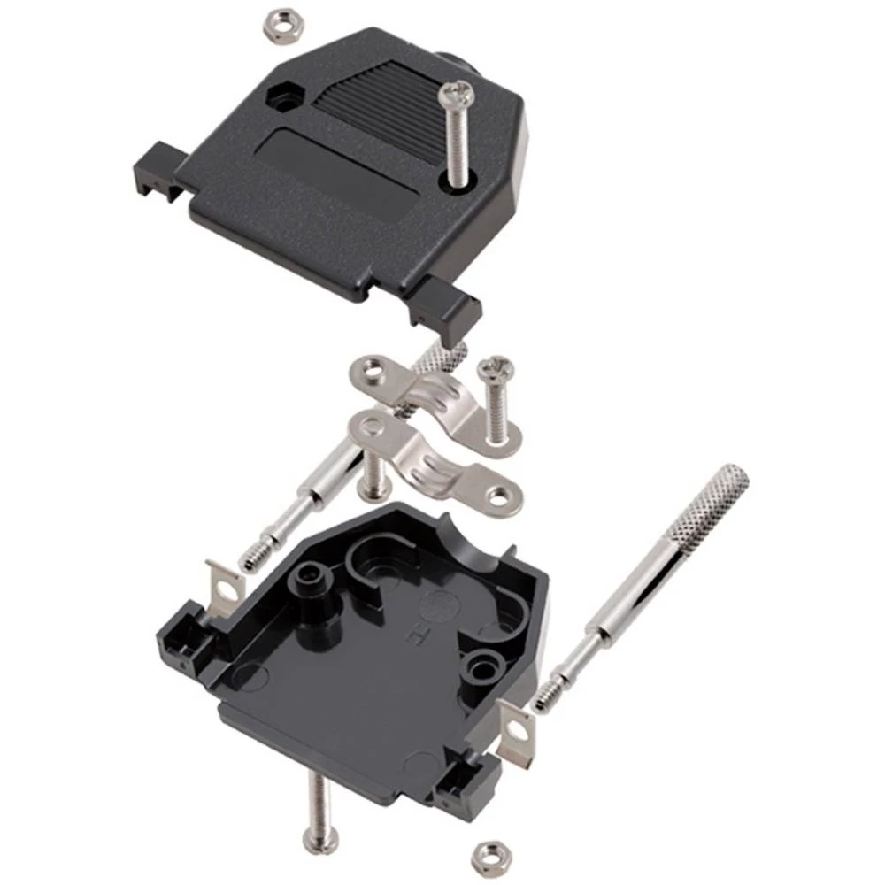 D-SUB kućište Broj polova: 15 Umjetna masa ojačana staklenim vlaknima, otporna na udare 180 ° Crna encitech CCOV15-SCL-BK 1 ST slika