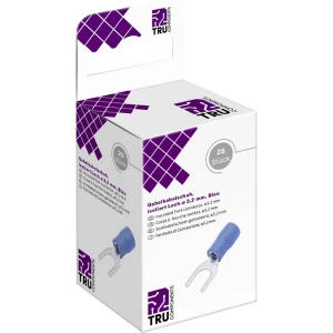 TRU COMPONENTS T2010C303 viljuškasta kabelska stopica  1.5 mm² 2.5 mm² Otvor Ø=3.2 mm izolirani dio plava boja 25 St. slika