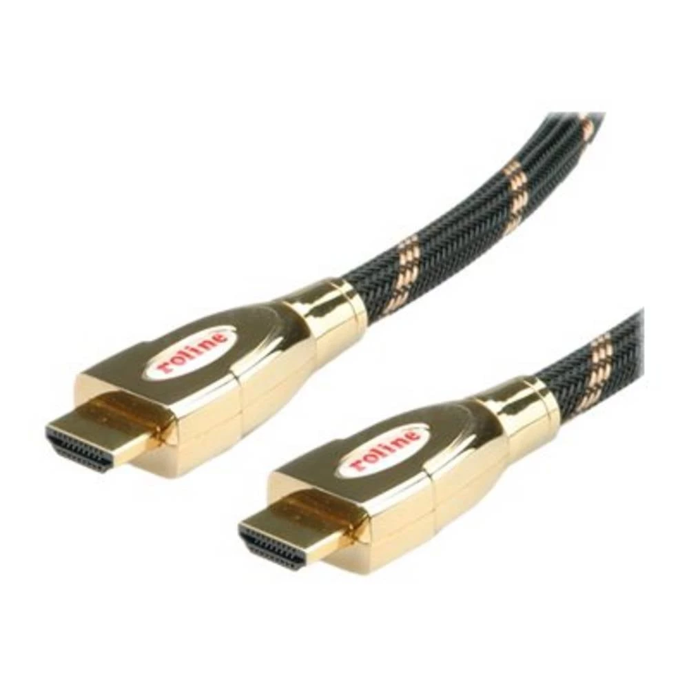 Roline HDMI priključni kabel HDMI A utikač 3.00 m crna, zlatna 11.88.5692 dvostruko zaštićen HDMI kabel slika