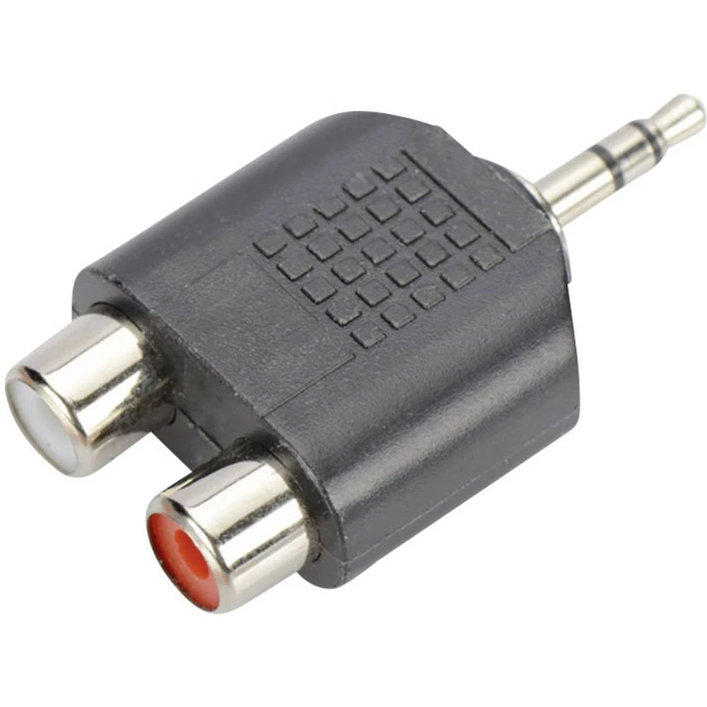 Utičnica / Cinch Audio Y-adapter [1x 3,5 mm banana utikač - 2x Ženski cinch konektor] Crna ednet slika