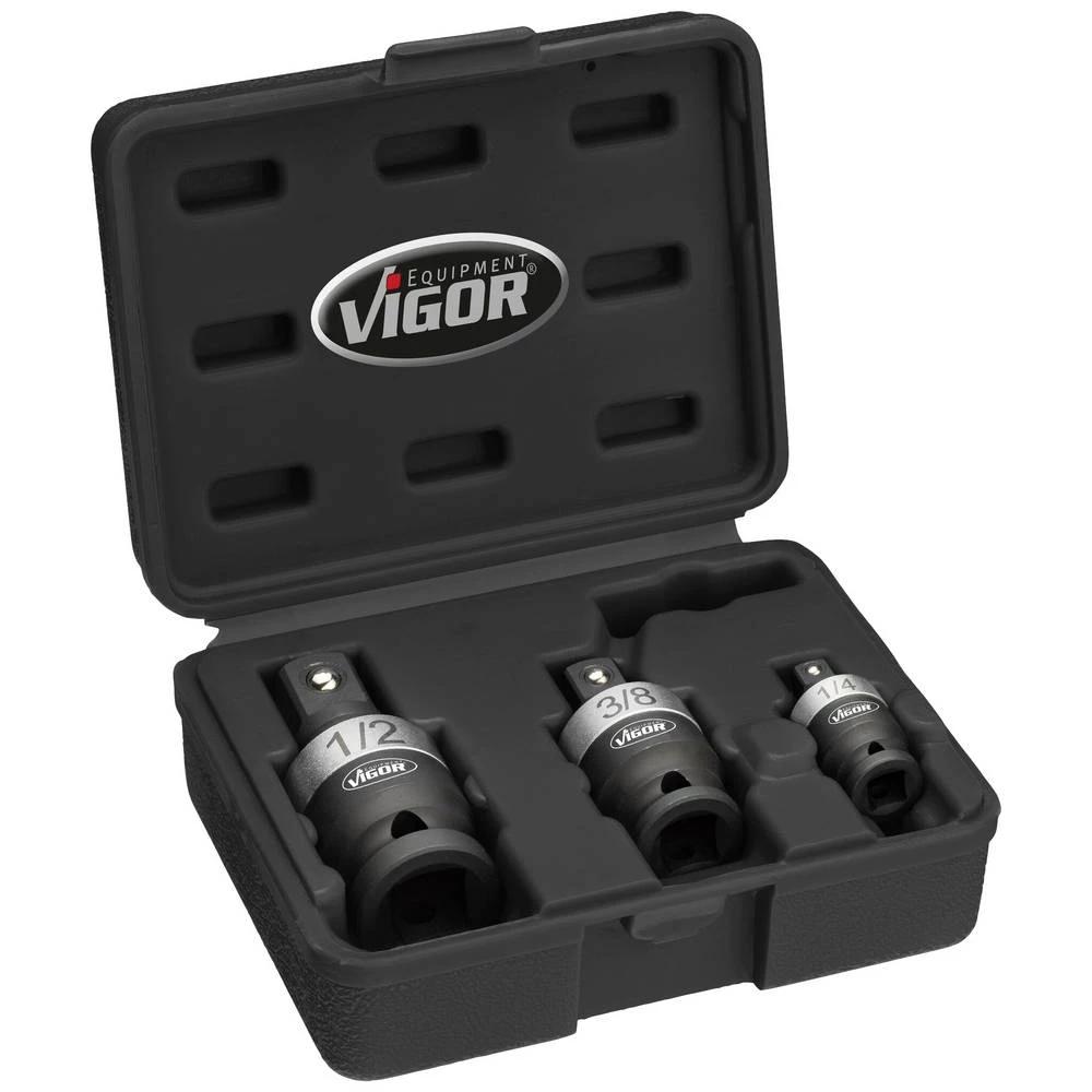 Vigor V5505 V5505 komplet zglobnih nastavaka   Pogon (odvijač) 1/4'' (6.3 mm), 3/4'' , 1'' Izlaz 1/4'' (6.3 mm), 3/8'' (10 mm), 1/2'' (12.5 mm)  1 St. slika