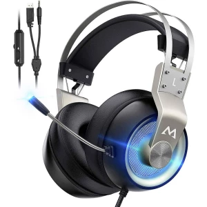Mipow EG3 Pro igraće naglavne slušalice sa mikrofonom 3,5 mm priključak, USB sa vrpcom, stereo preko ušiju crna slika