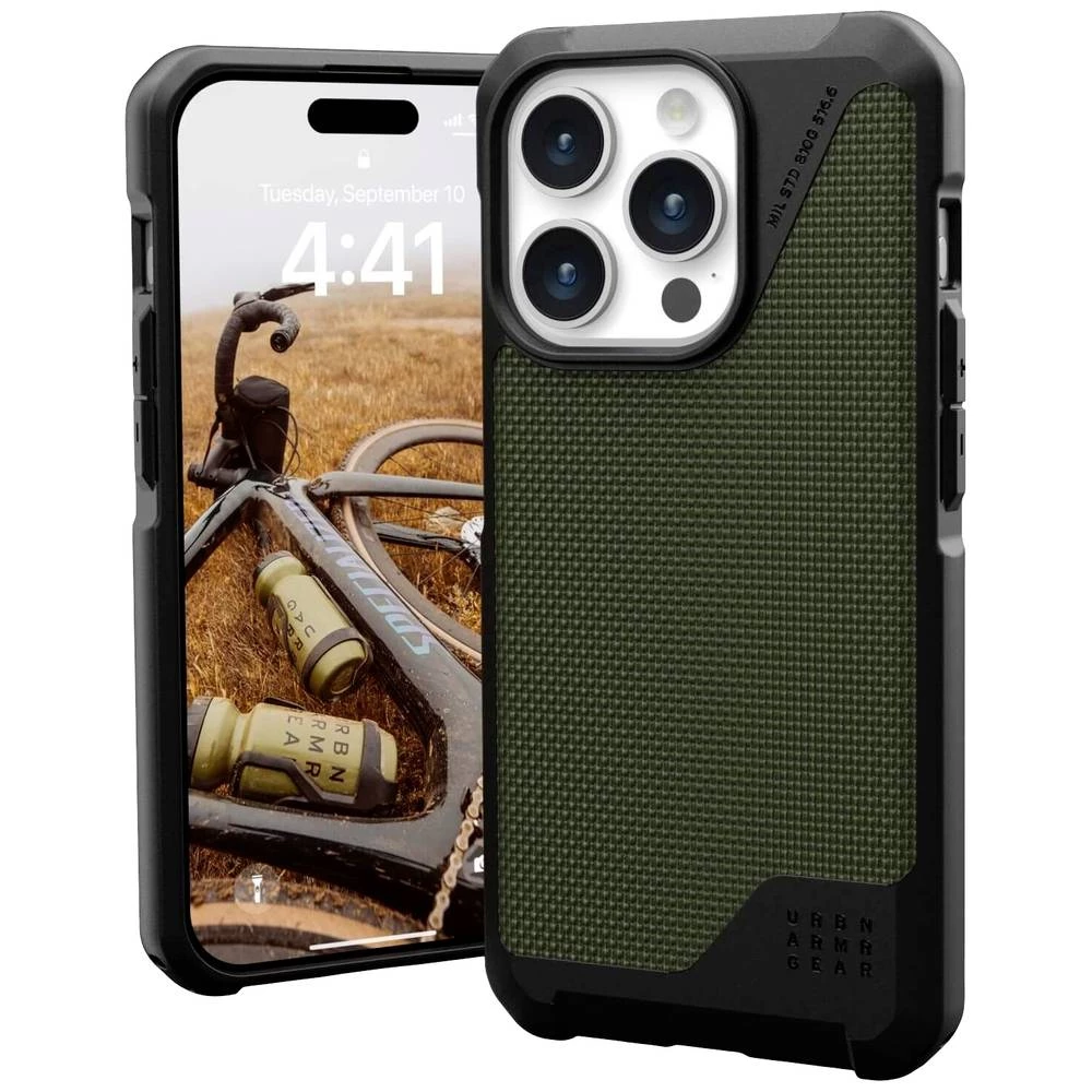 Urban Armor Gear Metropolis LT MagSafe stražnji poklopac za mobilni telefon Apple iPhone 15 Pro kevlar®, maslinasta slika
