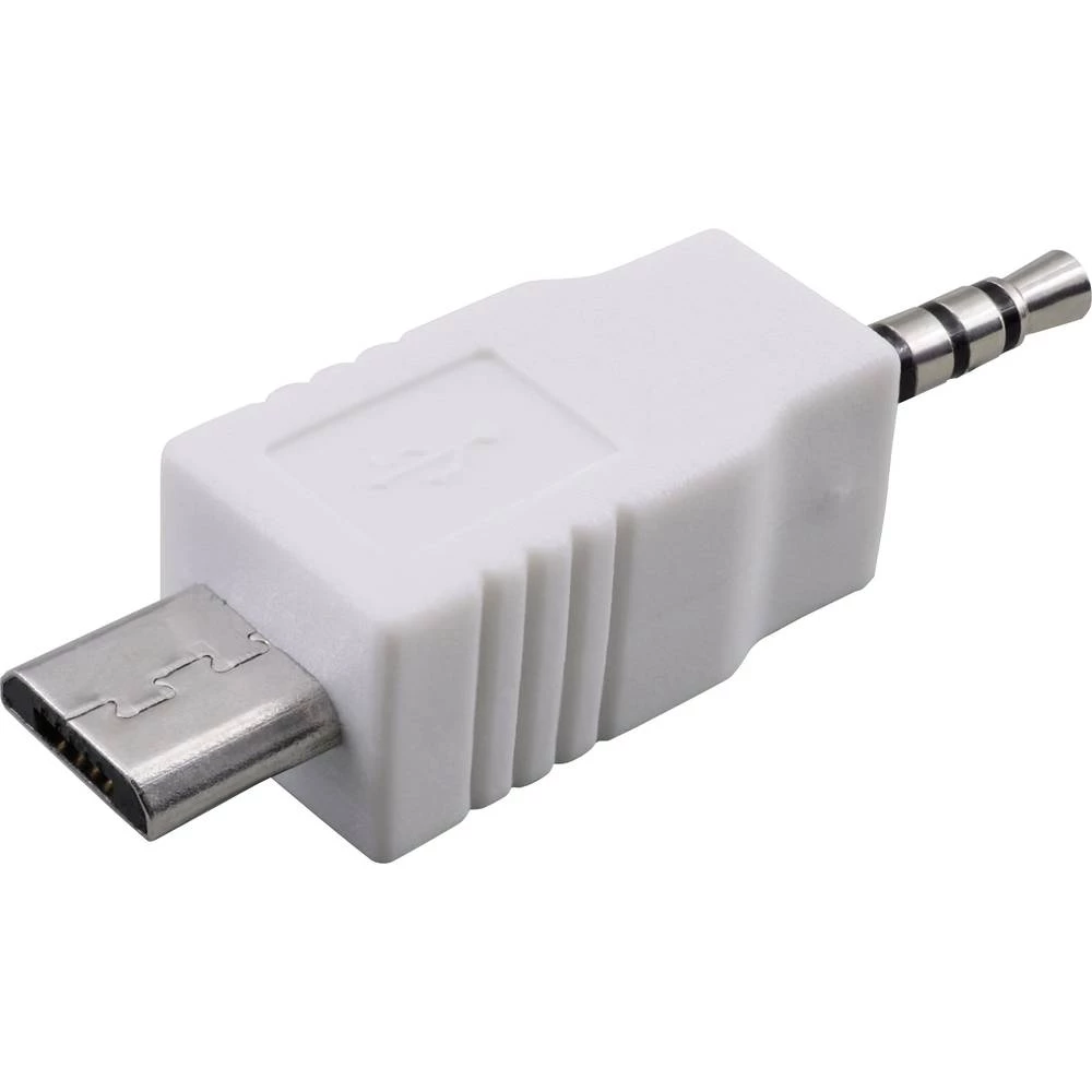 USB 2.0 Adapter [1x 2,5 mm banana utikač - 1x Muški konektor USB 2.0 tipa Micro B] Bijela slika