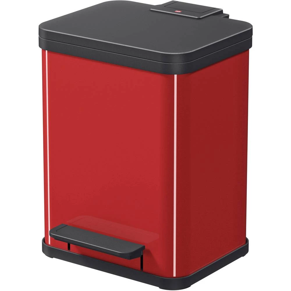 Kontejner za limenke 18 l Hailo Öko duo plus M (Š x V x d) 320 x 430 x 330 mm Crvena, Crna Mehanizam stopalo-pedal 1 ST slika