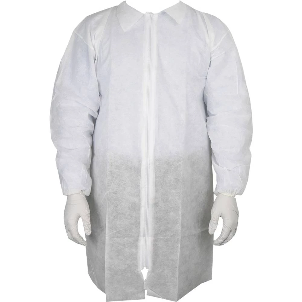 Antistat 603-5000 Jednokratni laboratorijski ogrtači za posjetitelje Veličina haljine: S bijela slika