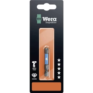 Wera 840/4 IMP DC SB SiS šestrubni bit 6 mm  čelik za alat legirani, s diamantnom oblogom F 6.3 1 St. slika