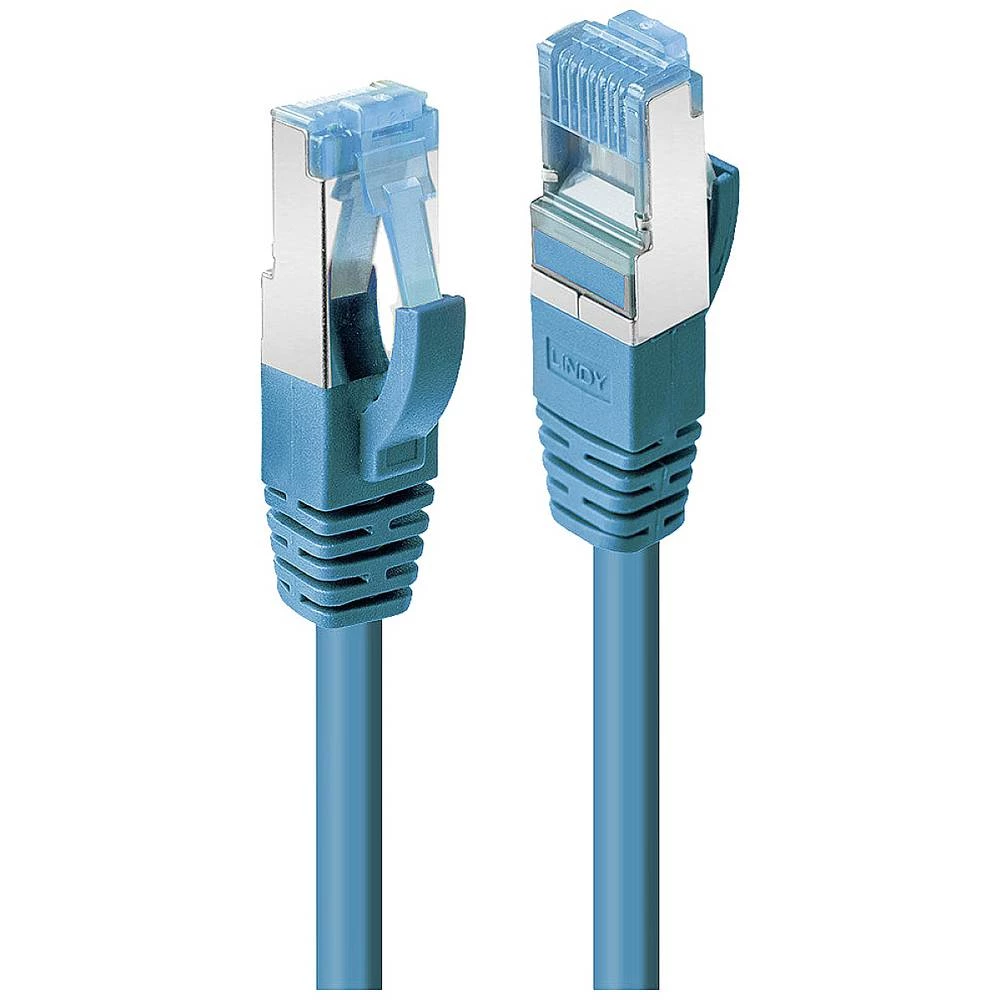 LINDY 47154 RJ45 mrežni kabel, Patch kabel cat 6a S/FTP 15 m plava boja  1 St. slika