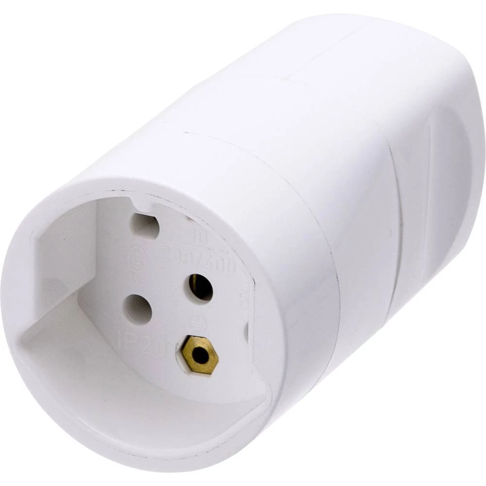 Max Hauri 106423 spojnica za napajanje za švajcarsku poliamid  400 V bijela slika