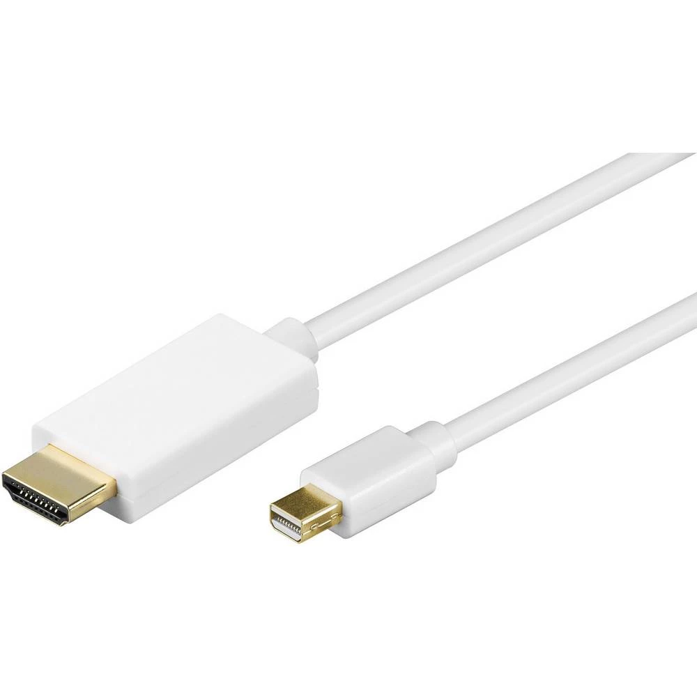 Goobay Mini-DisplayPort / HDMI Priključni kabel [1x Muški konektor Mini DisplayPort - 1x Muški konektor HDMI] 1 m Bijela slika