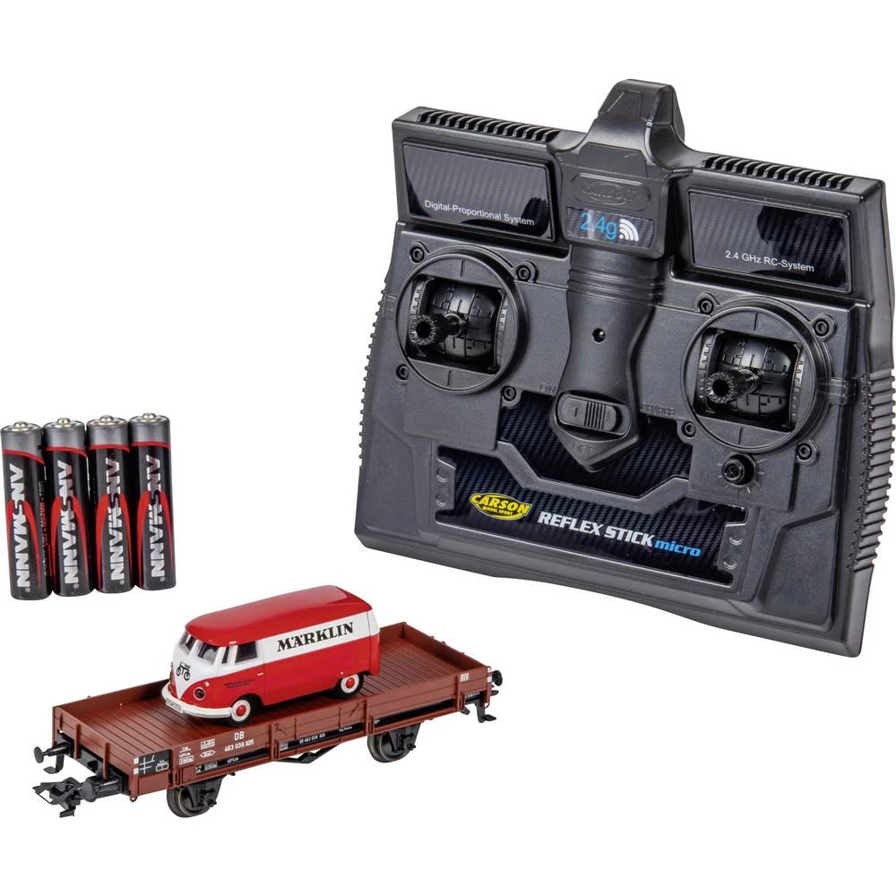 Carson Modellsport 504132 VW Bus T1 Kastenwagen Märklin mit Niederbordwagen 1:87 RC model automobila Električni Cestovni model P slika