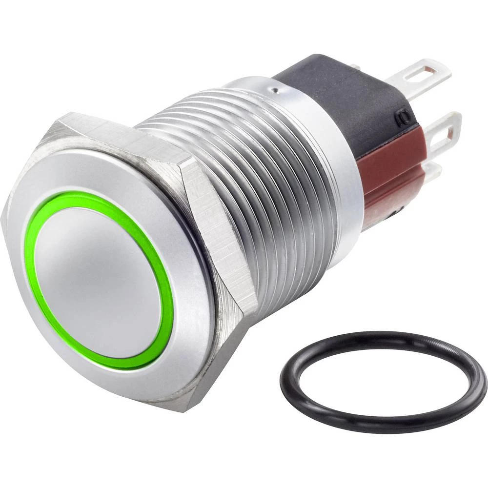 TRU COMPONENTS TC-GQ16-KF-11ZE/J/G/12V/C tlačni prekidač sa zaštitom od vandalizma 48 V/DC 2 A 1 x off/on IP65 zadržava slika