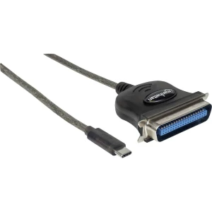 USB 1.1 Adapter [1x Muški konektor USB-C™ - 1x Muški konektor Centronics] Crna (prozirna) Manhattan slika