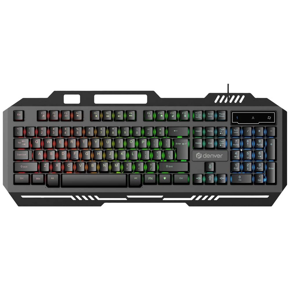 Denver GKB-231 DE USB igraća tipkovnica osvjetljen njemačka, qwertz crna slika