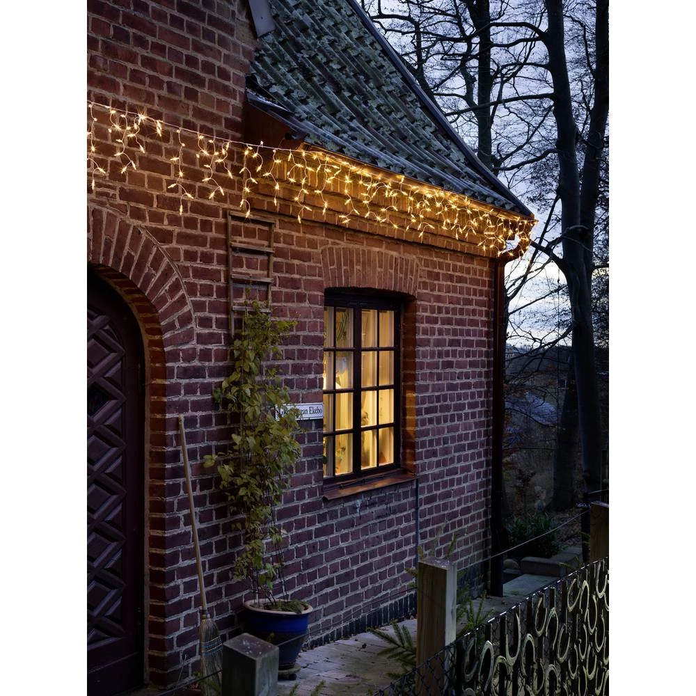 Svjetlosna zavjesa u obliku ledene kiše Unutra/Vani 230 V/50 Hz 400 LED Jantarna boja Konstsmide slika