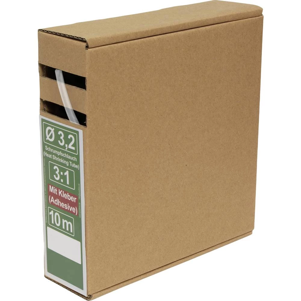 Quadrios 25CA498 skupljajuća cijev s ljepilomi prozirna 3.2 mm 1.1 mm Stopa skupljanja:3:1 10 m slika