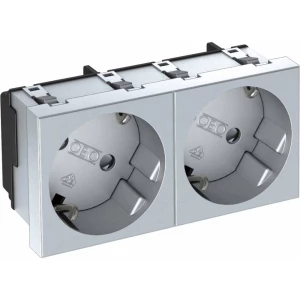 OBO Bettermann 6120114 umetak uređaja 2-dijelna utičnica (Š x V x D) 90 x 45 x 42 mm 1 St. aluminij boja slika
