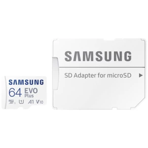 Samsung EVO Plus sdxc kartica 64 GB A1 Application Performance Class, Class 10, Class 10 UHS-I, UHS-I standard izvedbe a1, uklj. sd-adapter, otporan na udarce slika