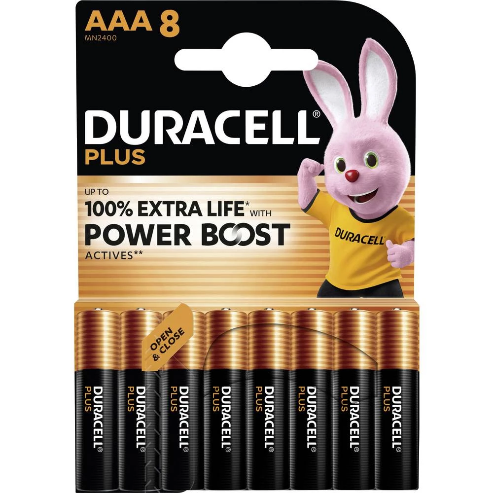 Duracell Plus Power Boost micro (AAA) baterija alkalno-manganov 1.5 V 8 kom. slika
