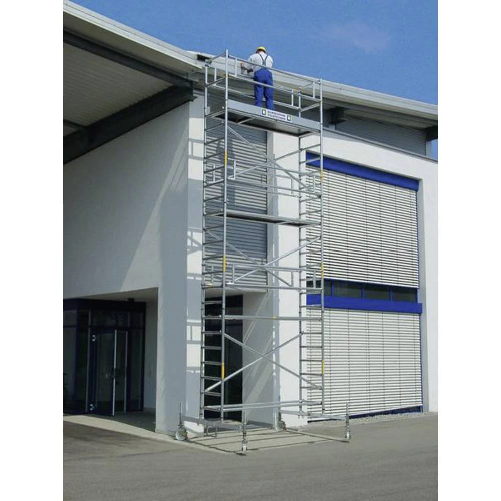 Günzburger Steigtechnik 154245 na roli montaža bez alata Radna visina (maks.): 4.4 m slika