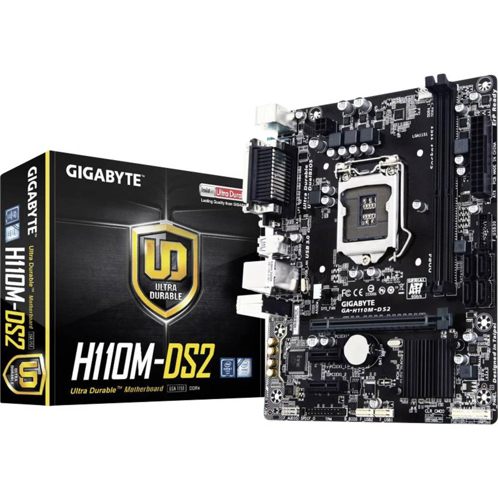 Matična ploča Gigabyte H110M-DS2 Baza Intel&reg; 1151 Faktor oblika Micro-ATX Set čipova matične ploče Intel&reg; H110 slika