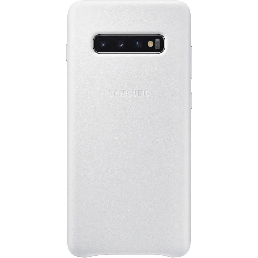 Samsung Leather Stražnji poklopac za mobilni telefon Pogodno za: Galaxy S10+ Bijela slika