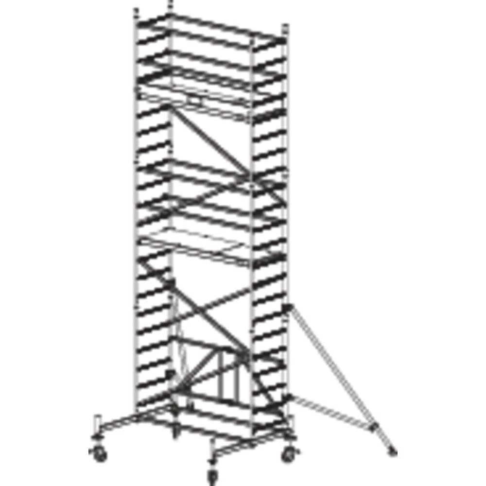 Sinterbronze (value.2976892) Skela Sklopiva, Mobilna Radna visina (maks.): 6.80 m Krause ProTec XS 920041 Srebrna 146 kg slika