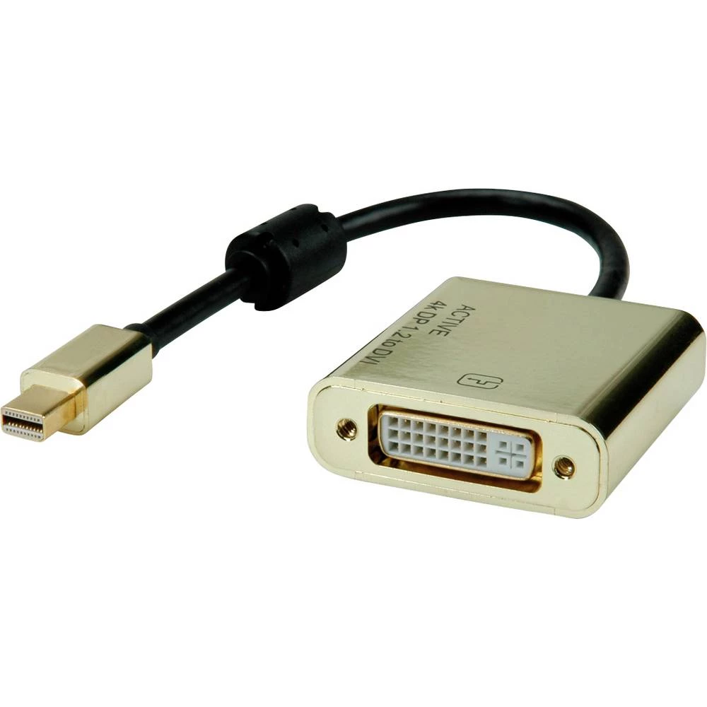 Roline    Mini-DisplayPort    priključni kabel    0.10 m    12.88.3176        crna/zlatna    [1x muški konektor mini displayport - 1x ženski konektor dvi, 24 + 1 pol] slika