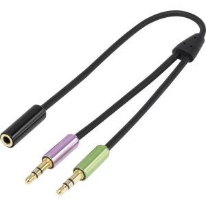 SpeaKa SuperSoft adapter za utičnicu za slušalice 4pol. [2x 3,5 mm banana utikač - 1x Priključna doza za 3,5 mm banana utikač] C slika