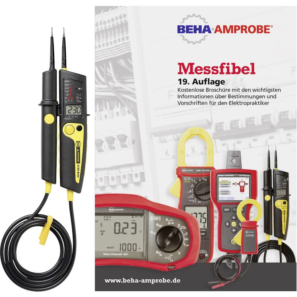 Dvopolni tester napona Beha Amprobe 2100-GAMMA MF KIT CAT IV 600 V, CAT III 1000 V LCD, LED, Akustički Tvornički standard (vlast slika