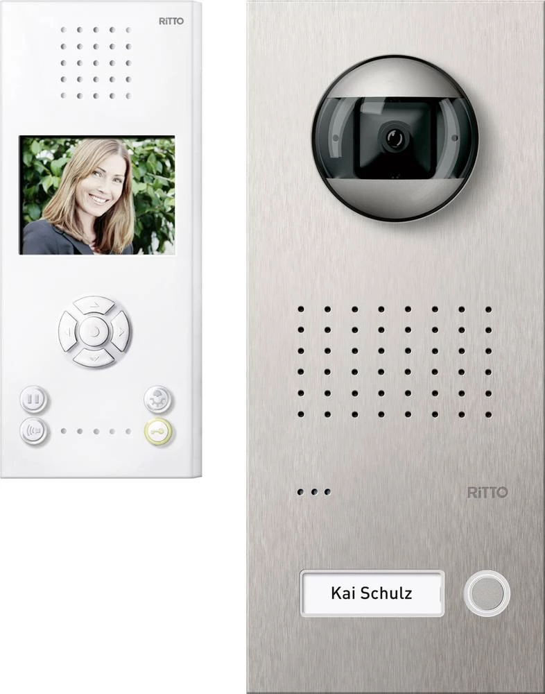 Ritto by Schneider 3857212 Video-portafon Acero pure VideoSet Handsfree 1 WE Bijela/nehrđajući čelik slika