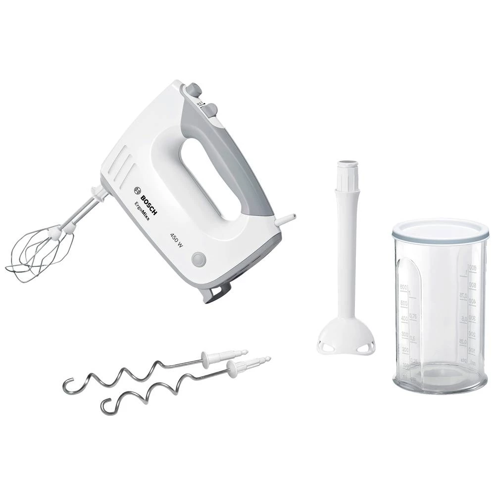 ručni mikser, 450 vata, Plastična miješana noga ErgoMixx bijela/siva Bosch Haushalt MFQ36440 ručni mikser 450 W bijela slika