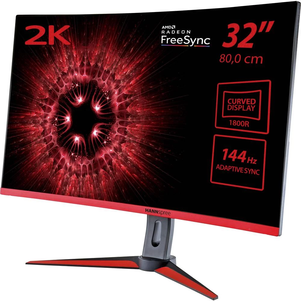 LED zaslon 81.3 cm (32 ") Hannspree HG324QJB ATT.CALC.EEK A (A++ - E) 2560 x 1440 piksel WQHD 2 ms HDMI&trade;, DisplayPort, Min slika
