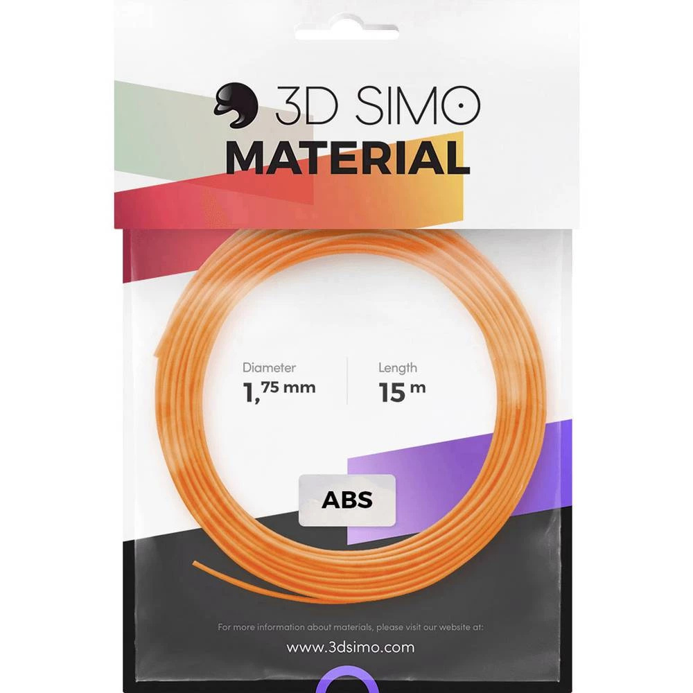 Filament-Paket 3D Simo 3Dsimo-ABS-2 ABS plastika 1.75 mm Narančasta, Crna, Bijela 120 g slika