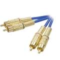 SpeaKa Professional činč priključni kabel [2x činč utikač - 2x činč-utikač] 2.50 m plavi pozlaćeni kontakt slika